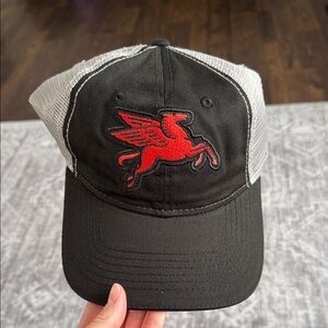 Black and Red Pegasus Logo Cap